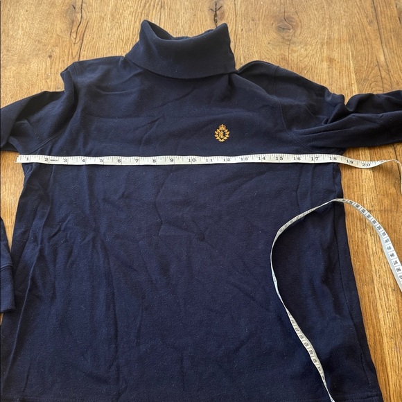 Lauren Ralph Lauren Small Crest Turtleneck Navy Blue Preppy - Picture 4 of 5
